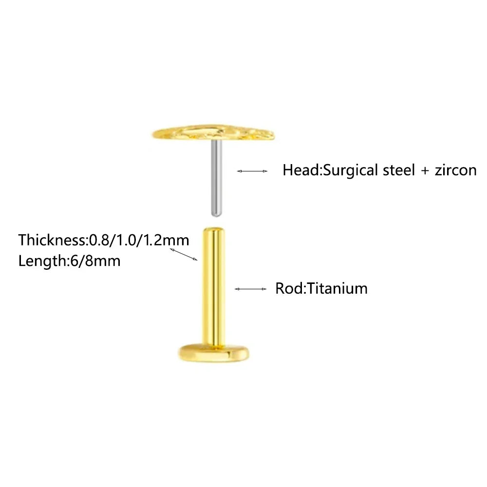 Titanium Flower Stud Piercing Earring