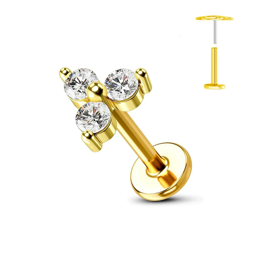 Titanium Flower Stud Piercing Earring
