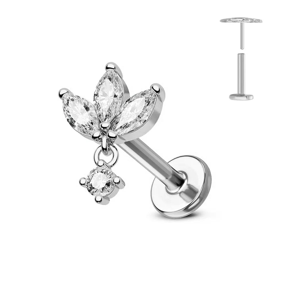 Titanium Flower Stud Piercing Earring