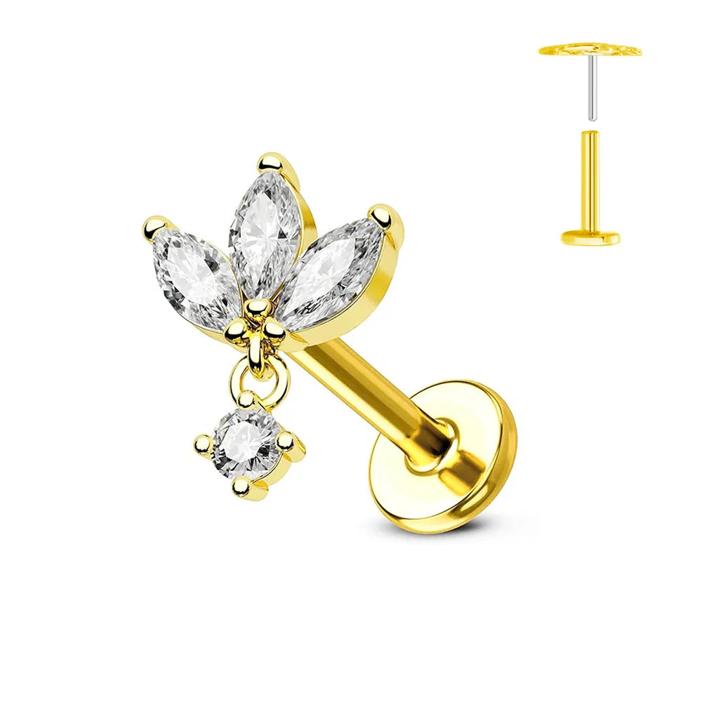 Titanium Flower Stud Piercing Earring