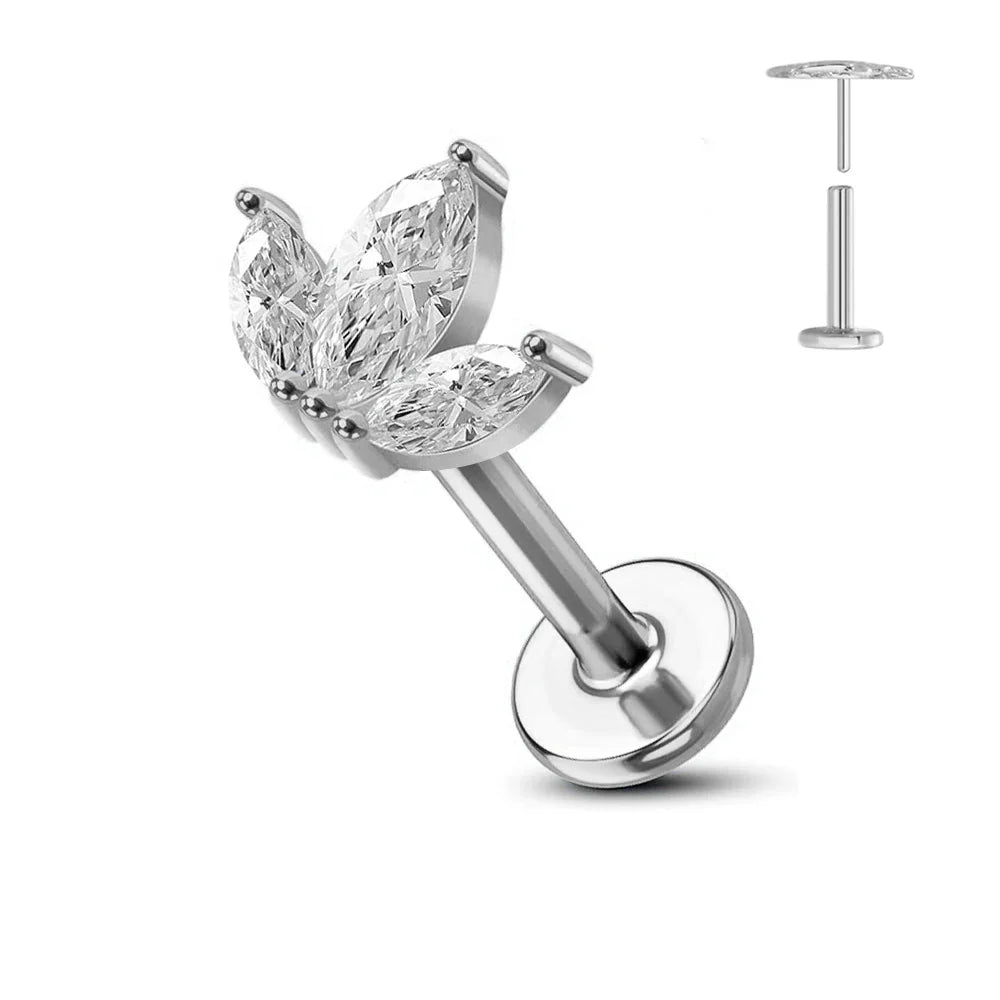 Titanium Flower Stud Piercing Earring