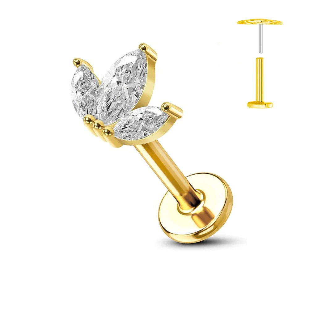 Titanium Flower Stud Piercing Earring