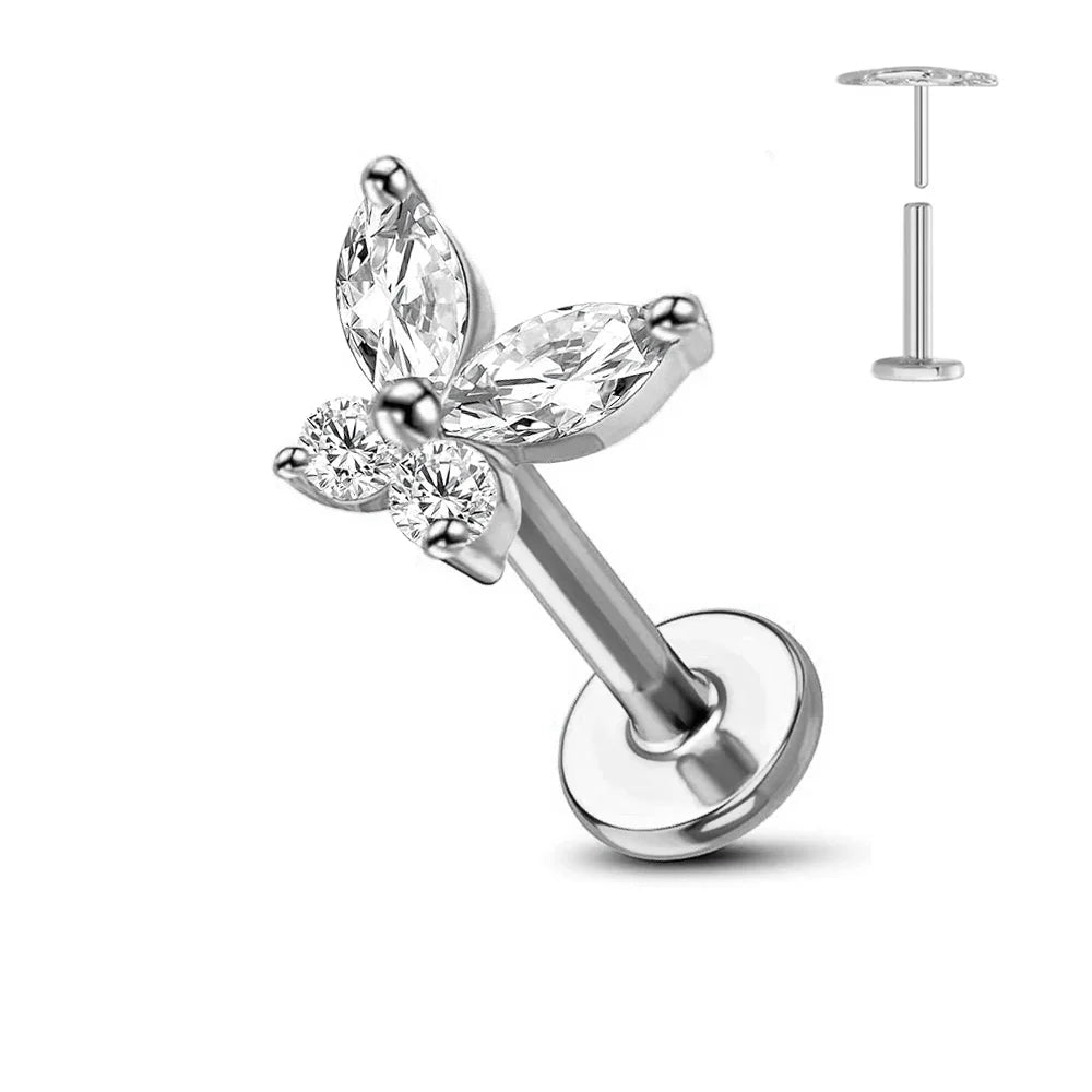 Titanium Flower Stud Piercing Earring