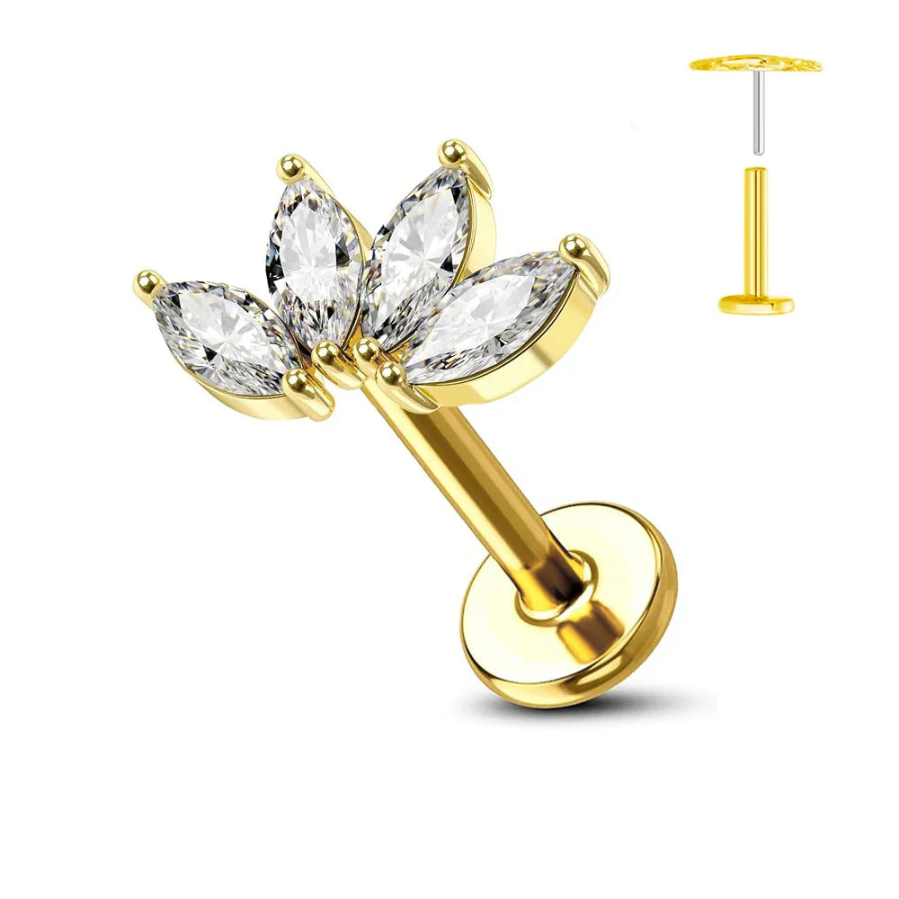 Titanium Flower Stud Piercing Earring
