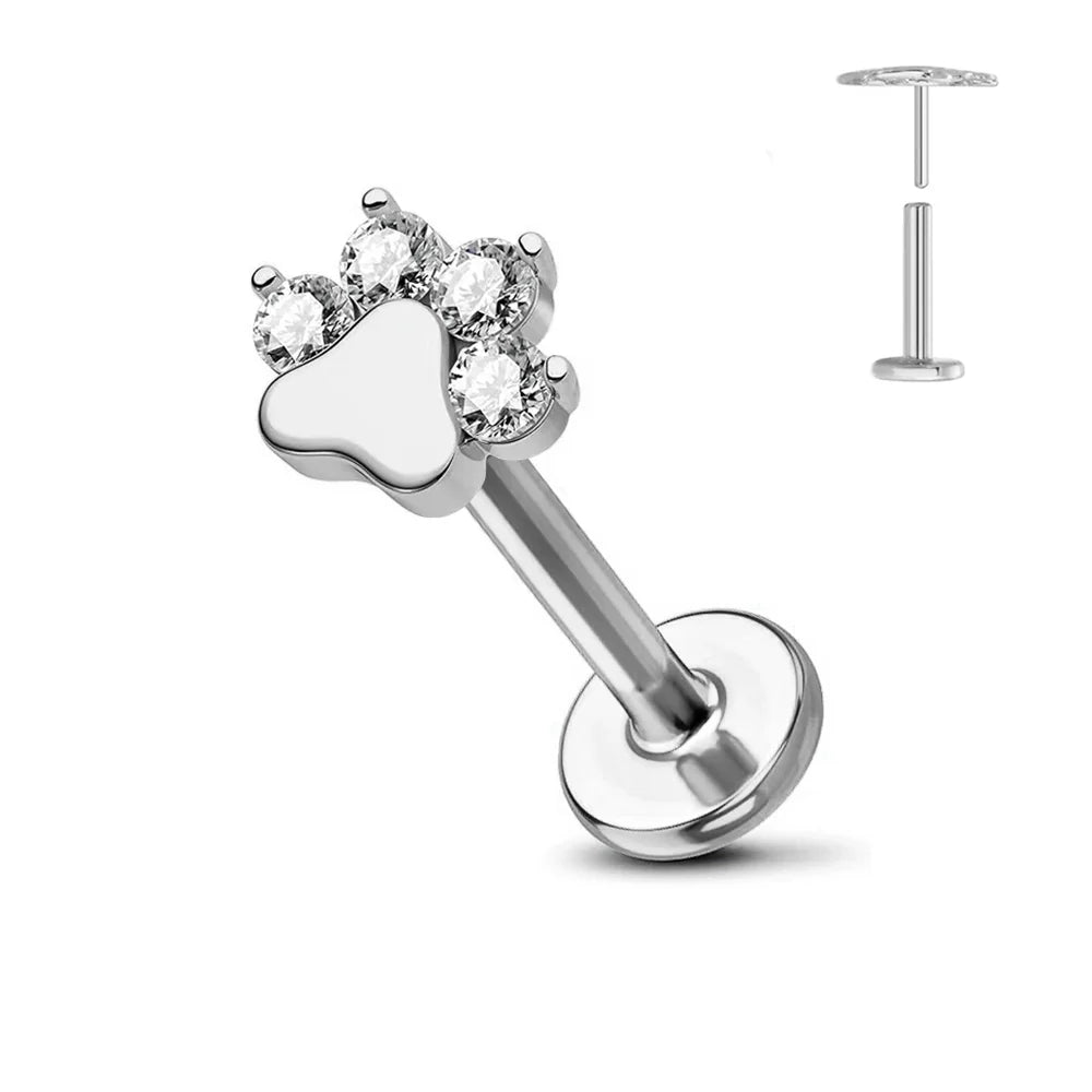 Titanium Flower Stud Piercing Earring
