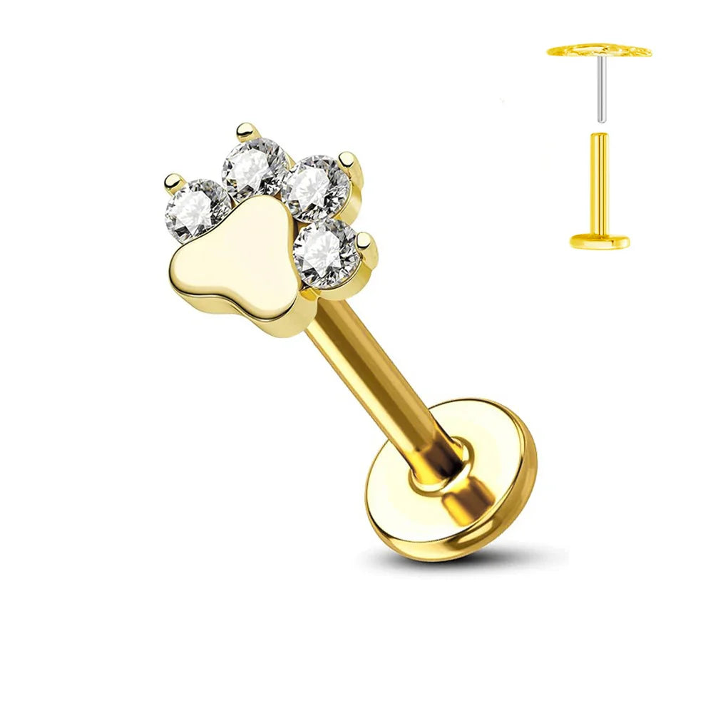 Titanium Flower Stud Piercing Earring
