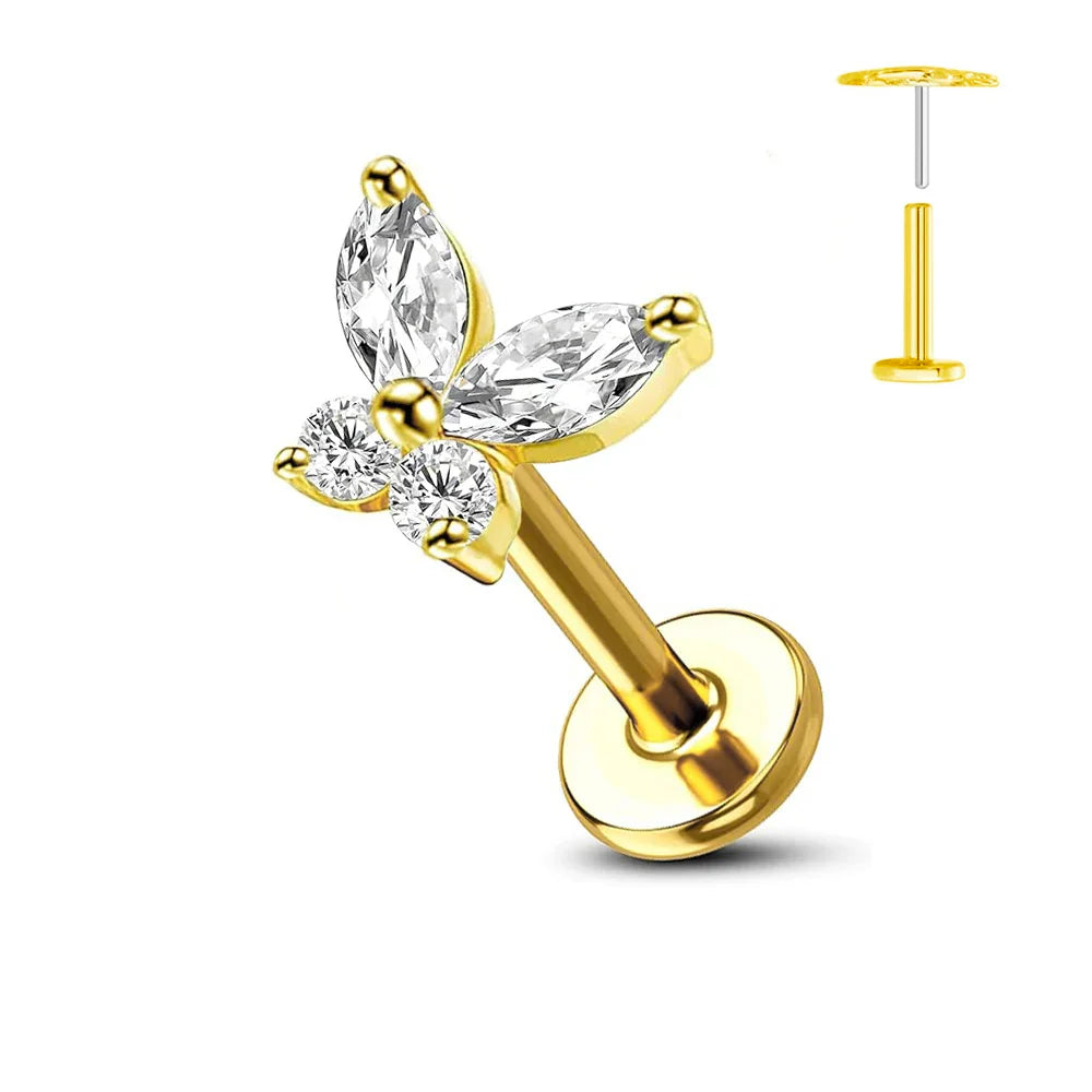 Titanium Flower Stud Piercing Earring