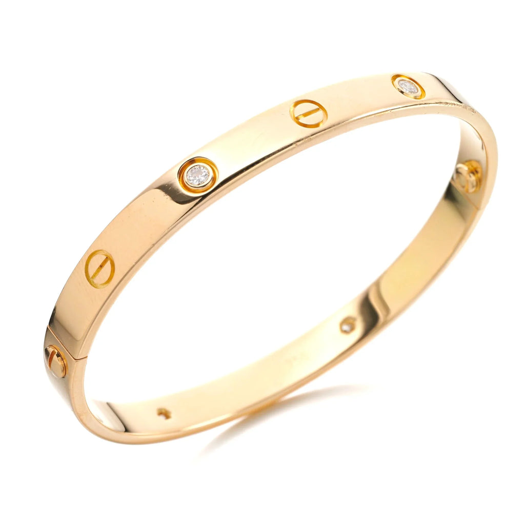 Elegant Diamond Screw Bangle Bracelet